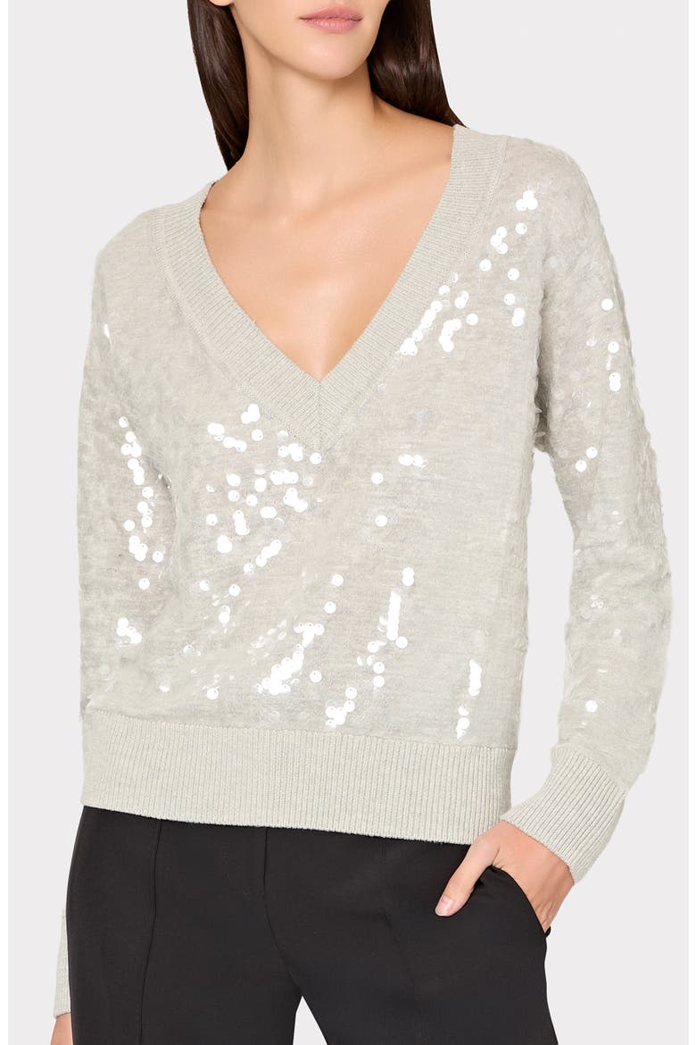Ilaria Sequin Sweater, Main, color, LIGHT HEATHER
