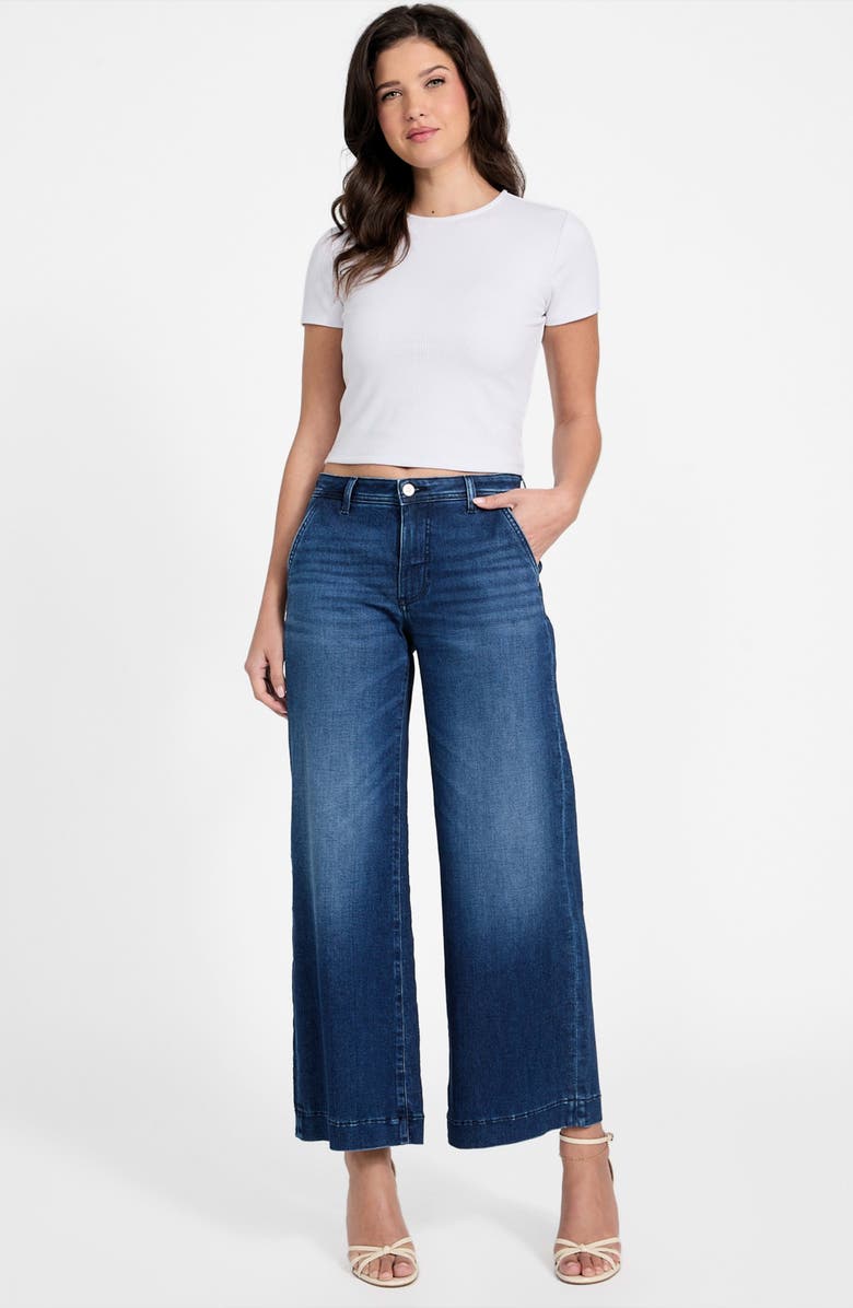 GUESS Zoya Crop Wide Leg Jeans, Alternate, color, 