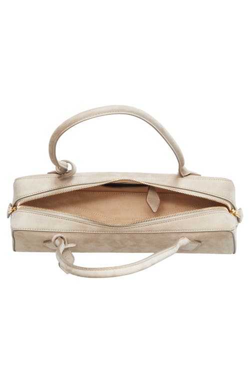 Alaïa Medium Le Teckel Suede East/west Shouder Bag In Sand