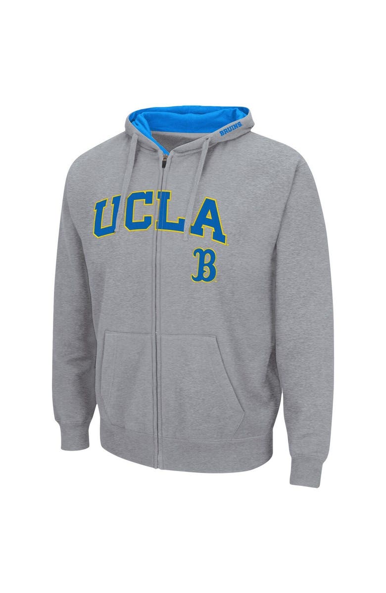 COLOSSEUM Men's Colosseum Heathered Gray UCLA Bruins Arch & Logo 3.0 Full-Zip Hoodie, Alternate, color, Heather Gray