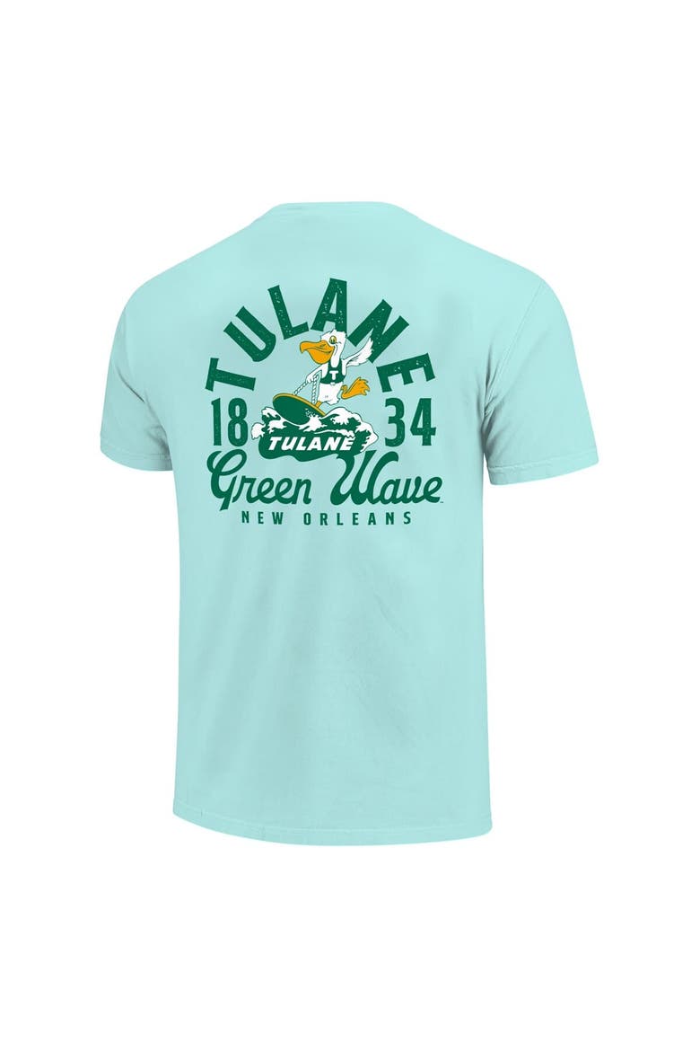 Youth Teal Tulane Green Wave Comfort Colors Mascot Overlay T-Shirt, Alternate, color, Teal