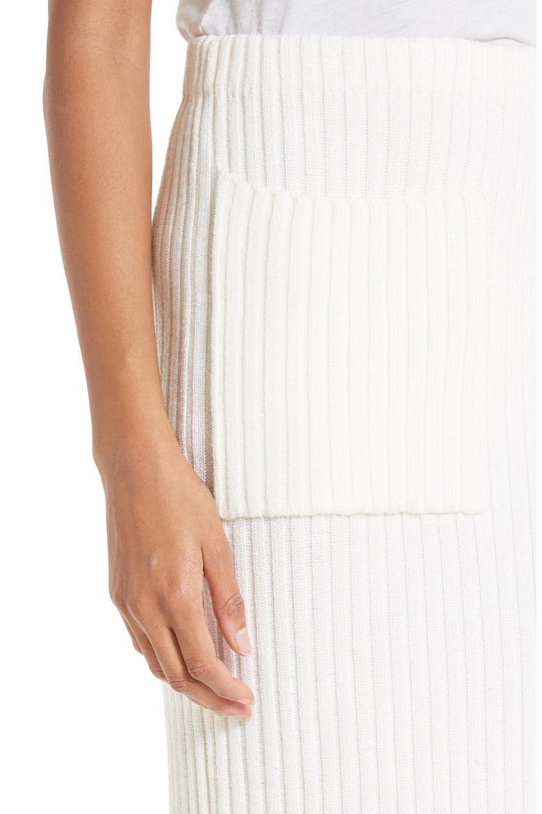 Rib Knit Midi Skirt, Alternate, color, BONE