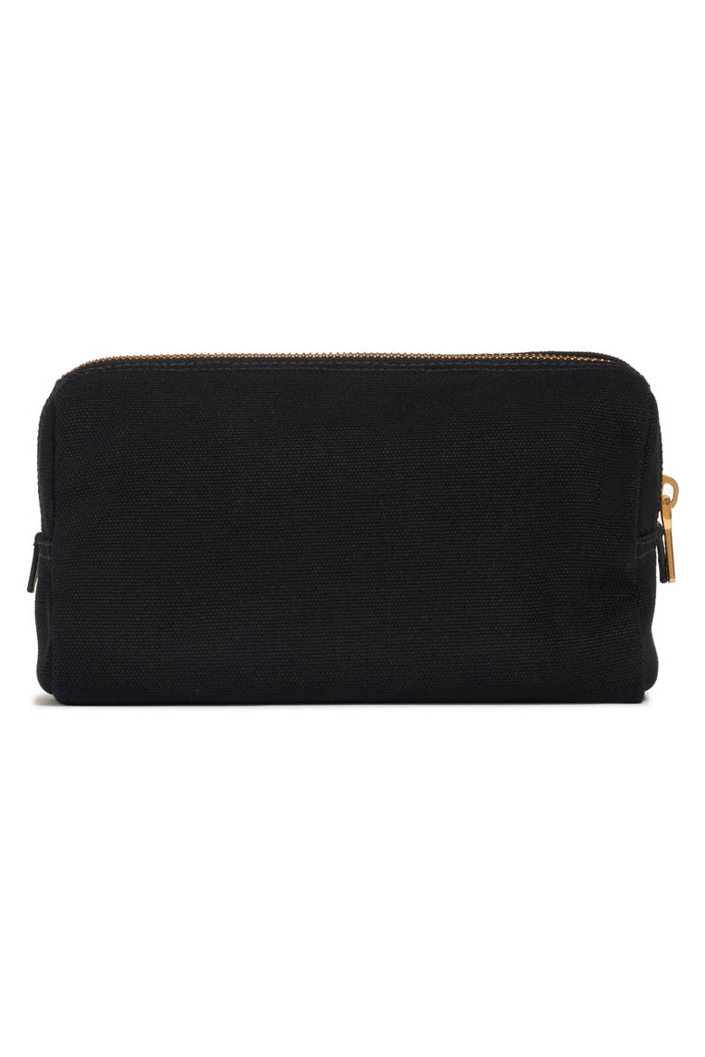 Logo Canvas Cosmetic Pouch, Alternate, color, NERO/ TALCO