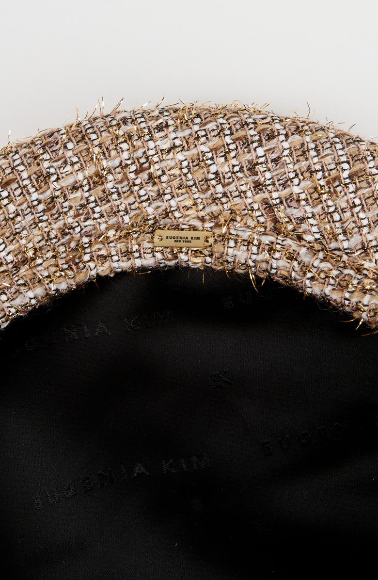 Eugenia Kim Carter Tweed Beret, Alternate, color, Camel/ Gold