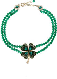 EYE CANDY LOS ANGELES Clover Beaded Necklace