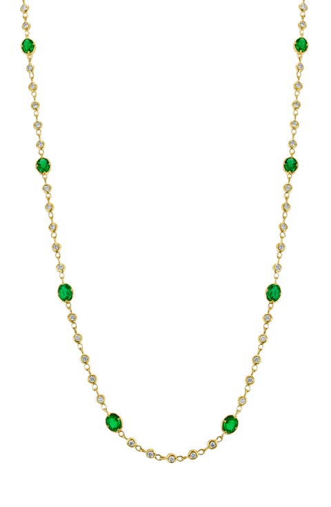 El Mar Station Emerald & Diamond Necklace (Nordstrom Exclusive)