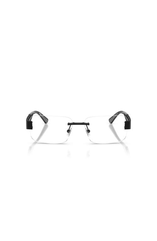 Versace 56mm Rectangle Optical Glasses In Metallic