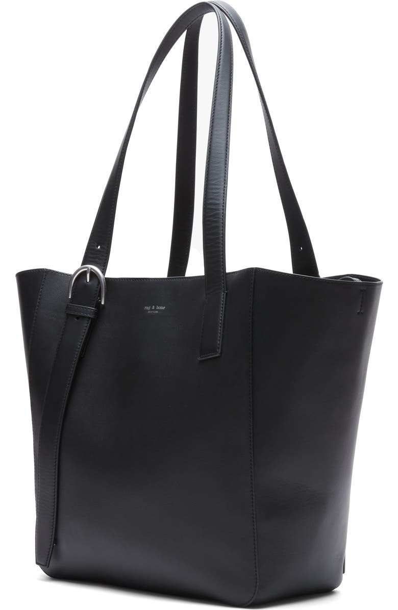 rag & bone Parker Leather Tote, Alternate, color, Black