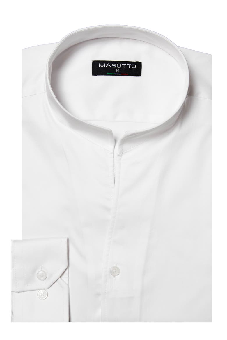 Tonali tulip stand up collar long sleeve shirt, Alternate, color, White