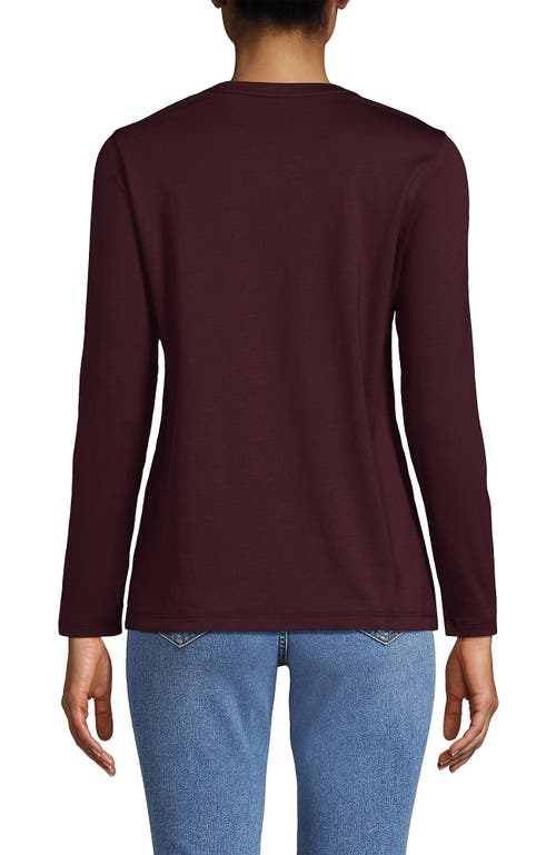 Lands' End Relaxed Supima Cotton Long Sleeve Crew Neck T-shirt In Black
