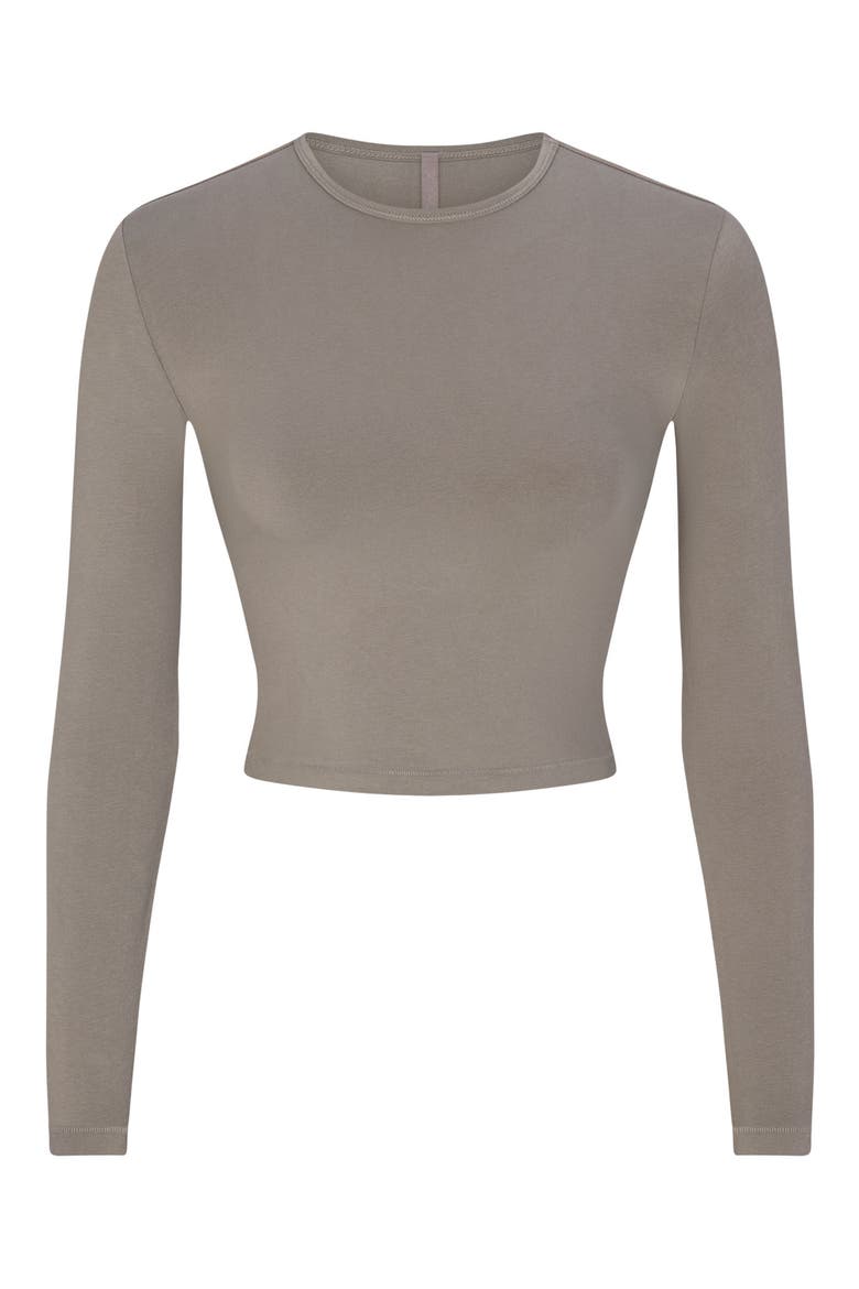 New Vintage Cropped Long Sleeve T-Shirt, Alternate, color, SMOKE