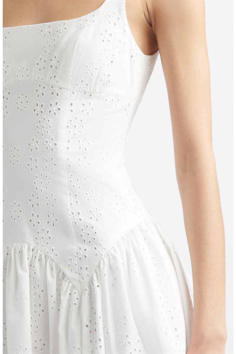 Cricket Cotton Eyelet Midi Dress, Alternate, color, WHITE