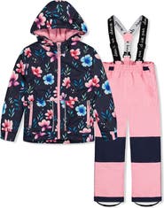 Deux par Deux Chill Floral Jacket & Foot Strap Pants Two Piece Snowsuit