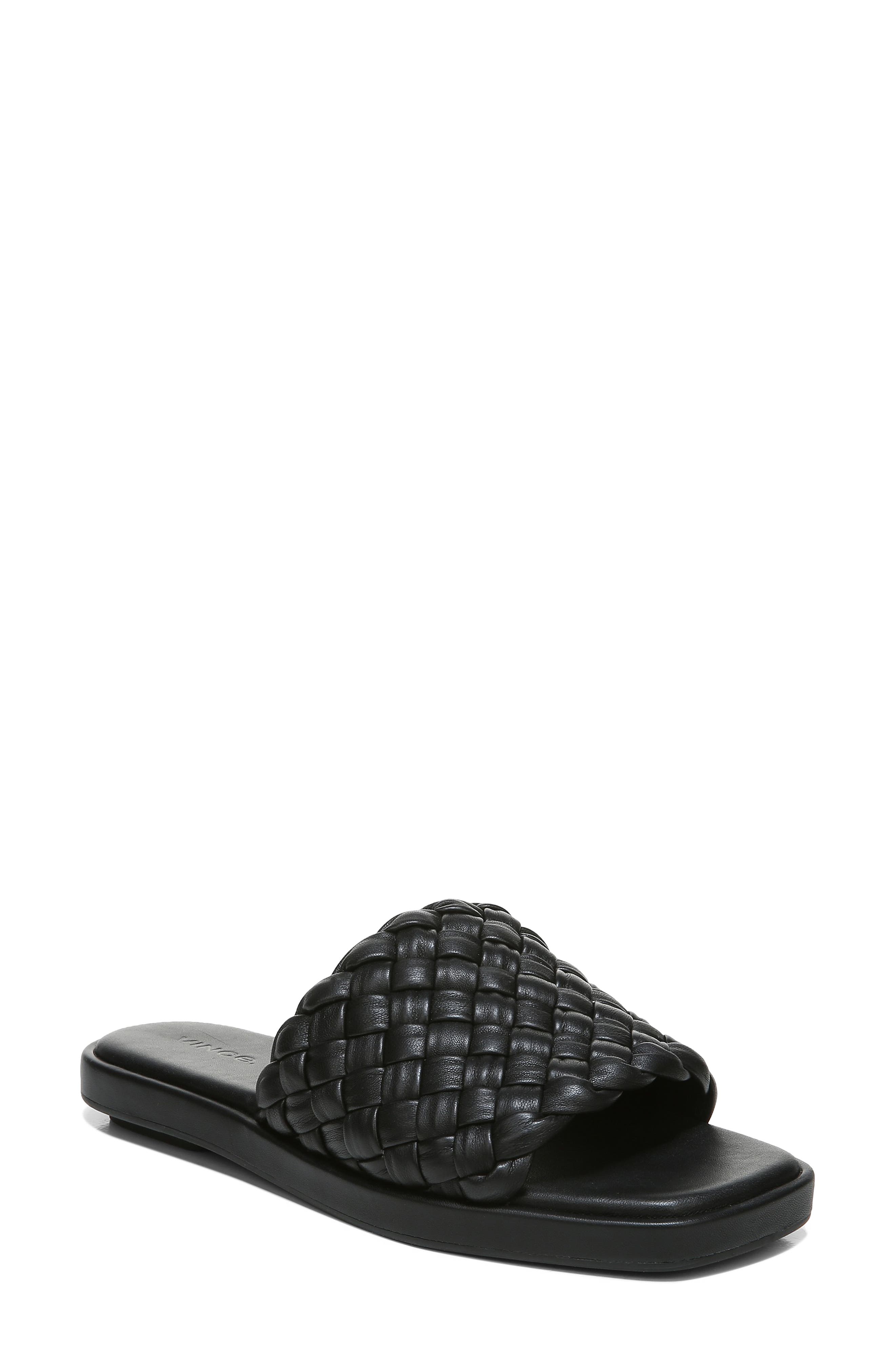 Vince Rumi Woven Leather Slide Sandal, Main, color, 