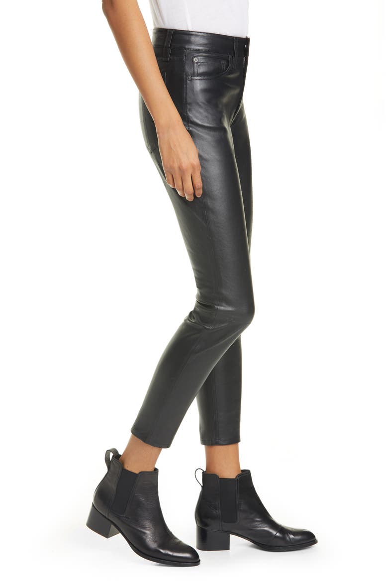Nina High Waist Skinny Leather Pants, Alternate, color, BLK
