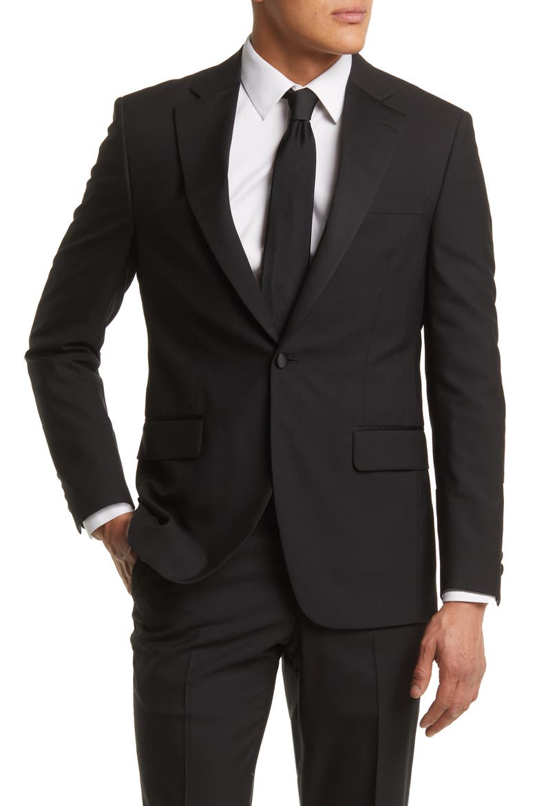 Classic Fit Black Wool Tuxedo, Alternate, color, BLACK