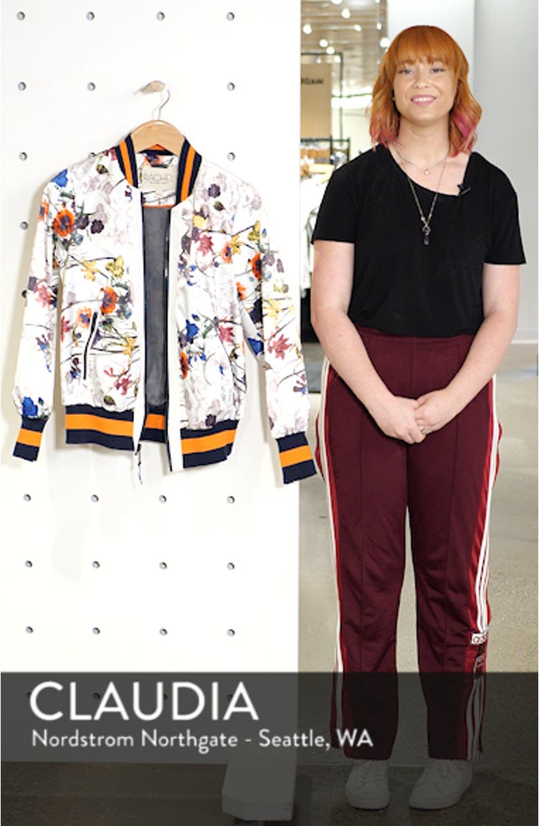 Flower Print Bomber Jacket, sales video thumbnail