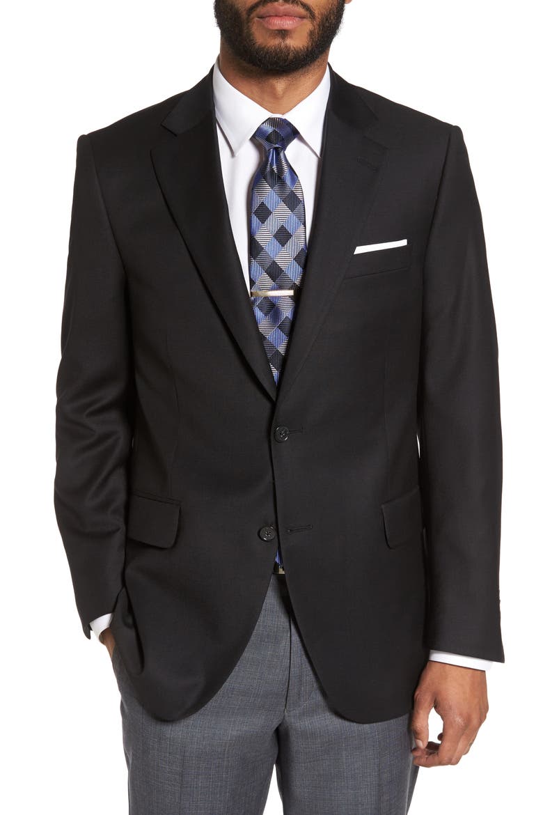 Flynn Classic Fit Wool Blazer, Main, color, BLACK