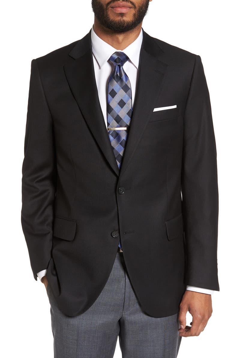 Peter Millar Flynn Classic Fit Wool Blazer, Main, color, Black