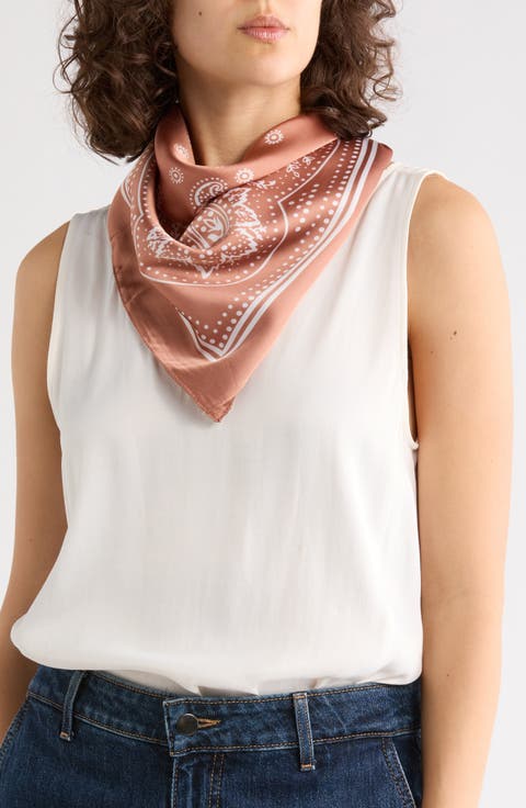 Bandana Print Square Scarf