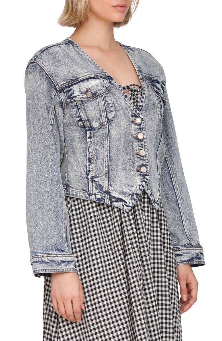 Avec Les Filles Strong Shoulder Jacket, Alternate, color, Trident Wash