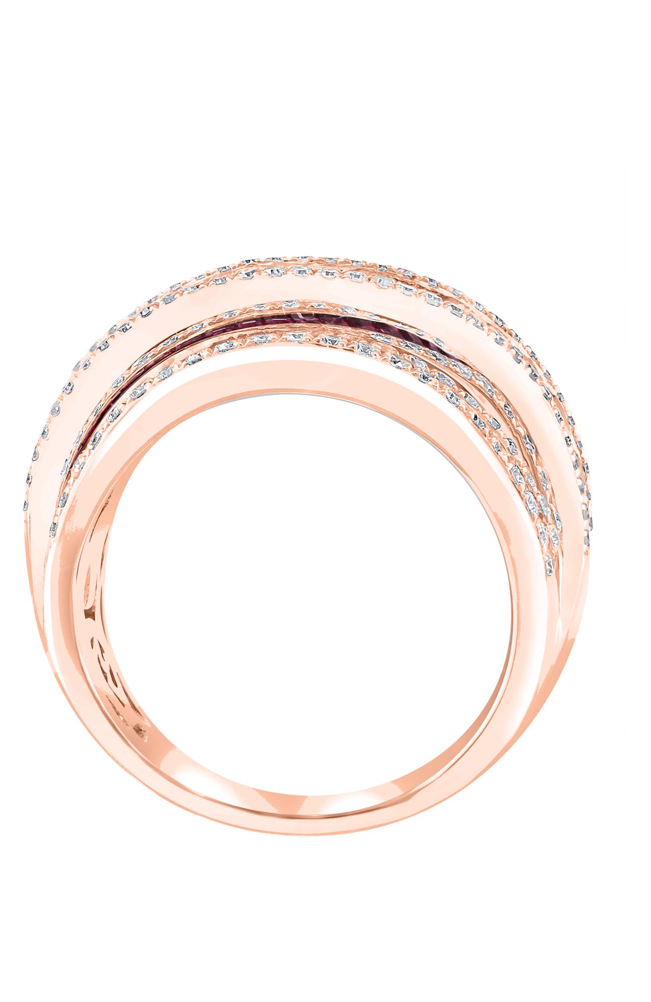 EFFY Natural Ruby Multi-row Ring In 14k Rose Gold (Women) | Nordstrom