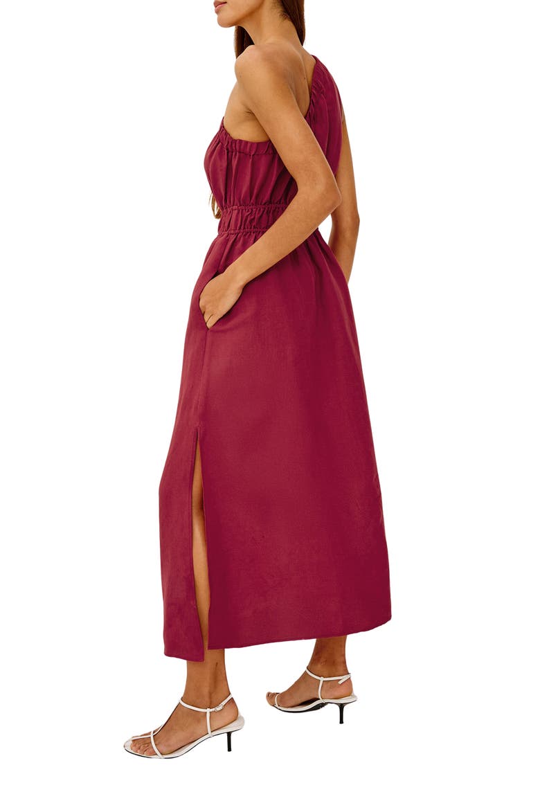 Selani One-Shoulder Fit & Flare Midi Dress, Alternate, color, SPICE