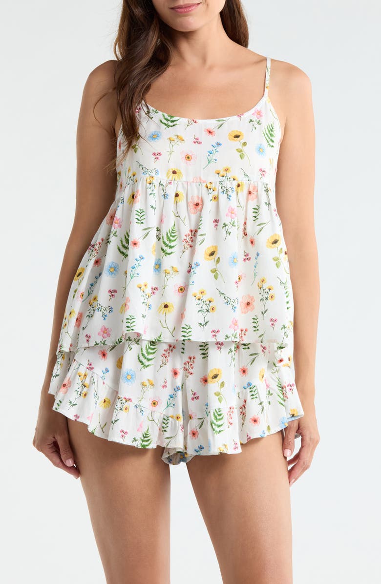 Papinelle Elodie Cami Boxer Pajamas, Main, color, White