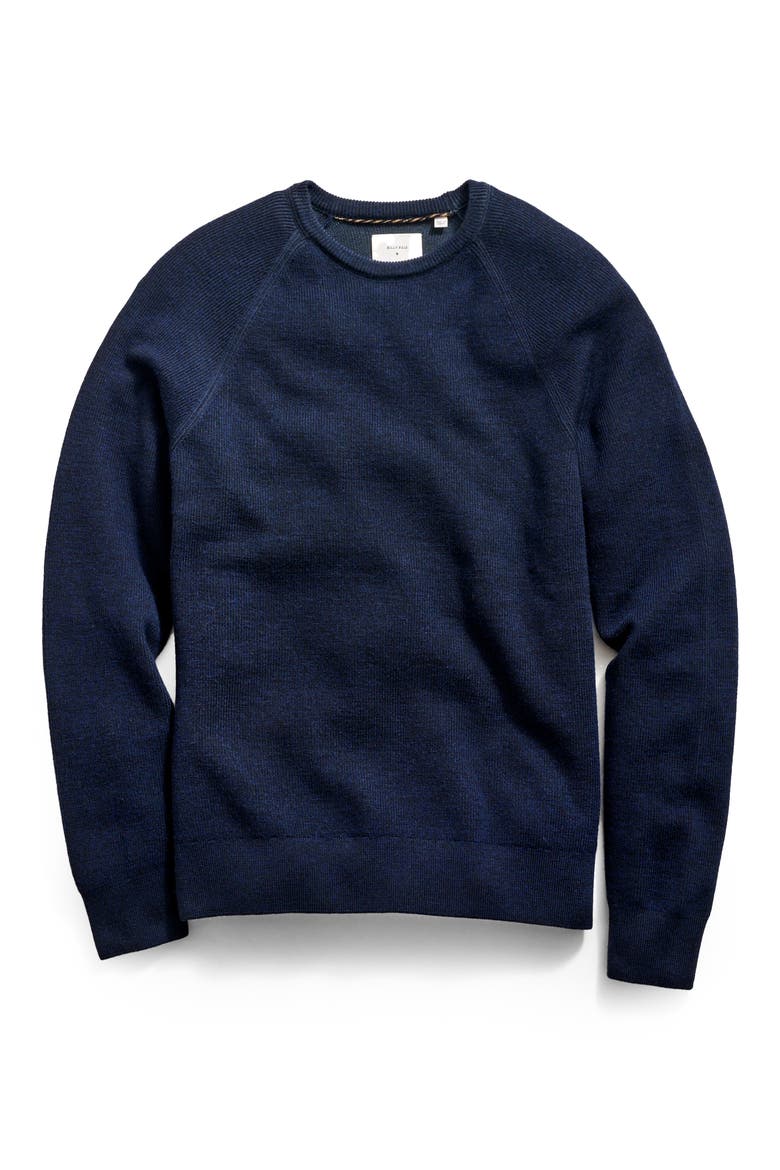 Bishop Rib Wool & Cotton Sweater, Alternate, color, CARBON BLUE