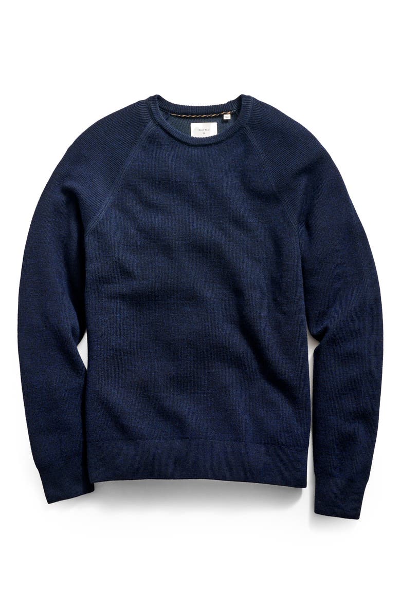 Billy Reid Bishop Rib Wool & Cotton Sweater, Alternate, color, Carbon Blue