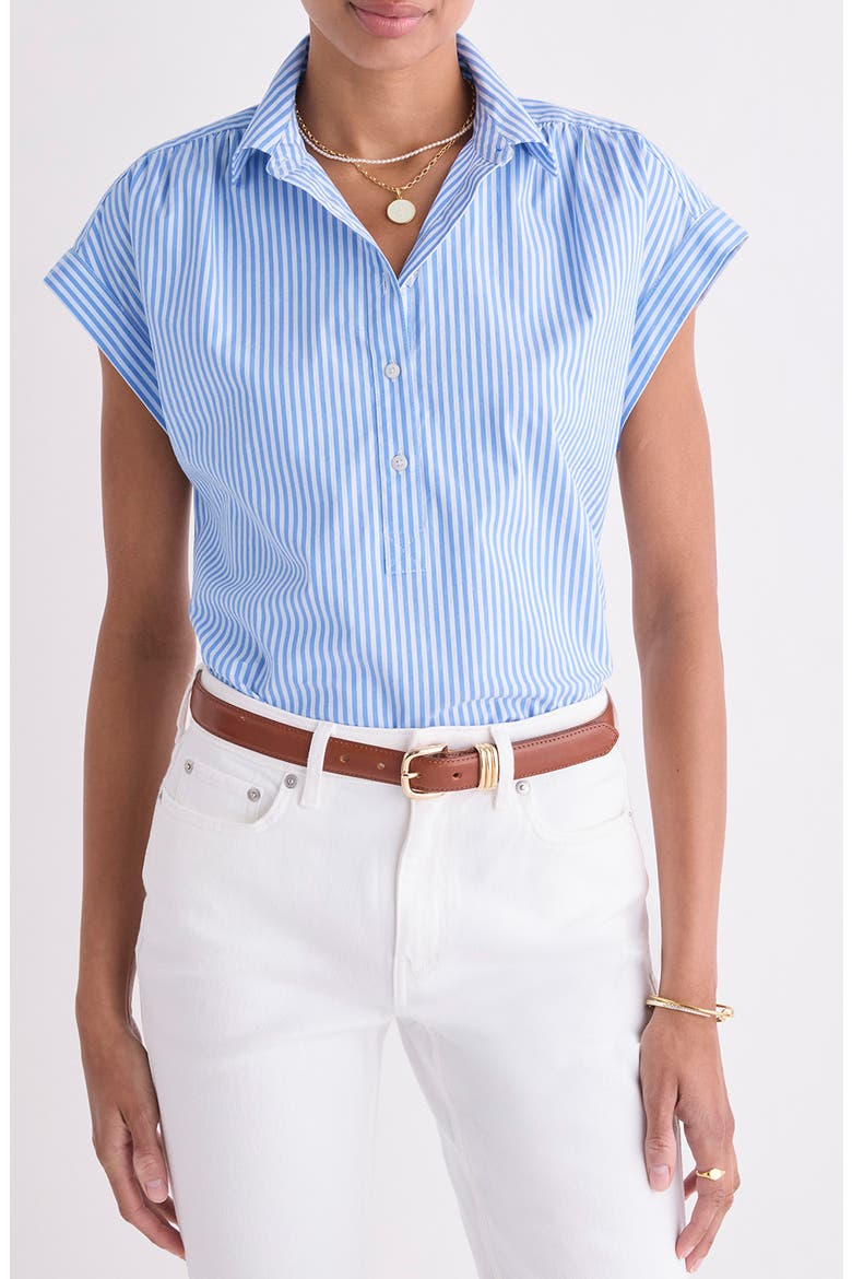 Margo Chambray Top, Main, color, STRIPE BREAKER BLUE