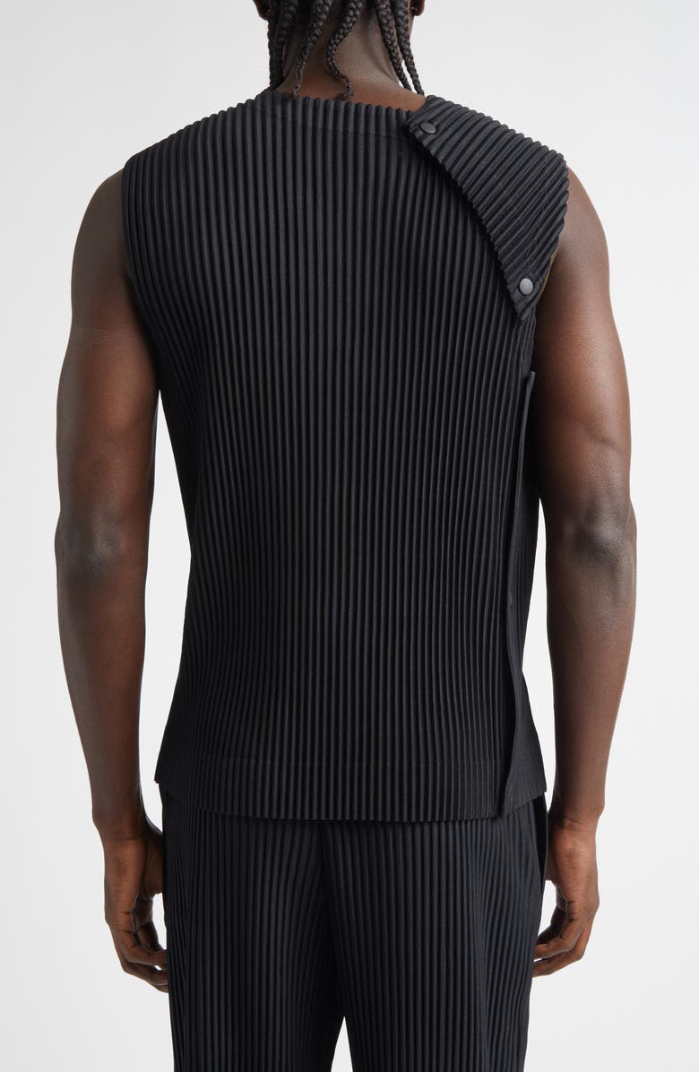 Homme Plissé Issey Miyake Stone Cloud Pleated Top, Alternate, color, Black