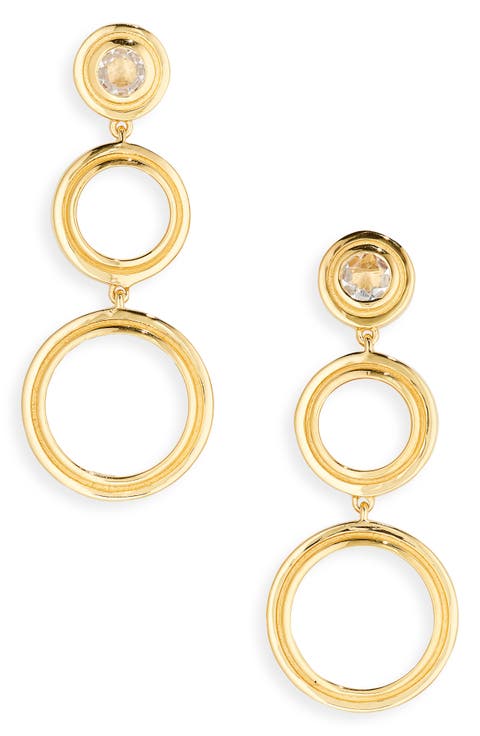 Signet Triple Drop Earrings