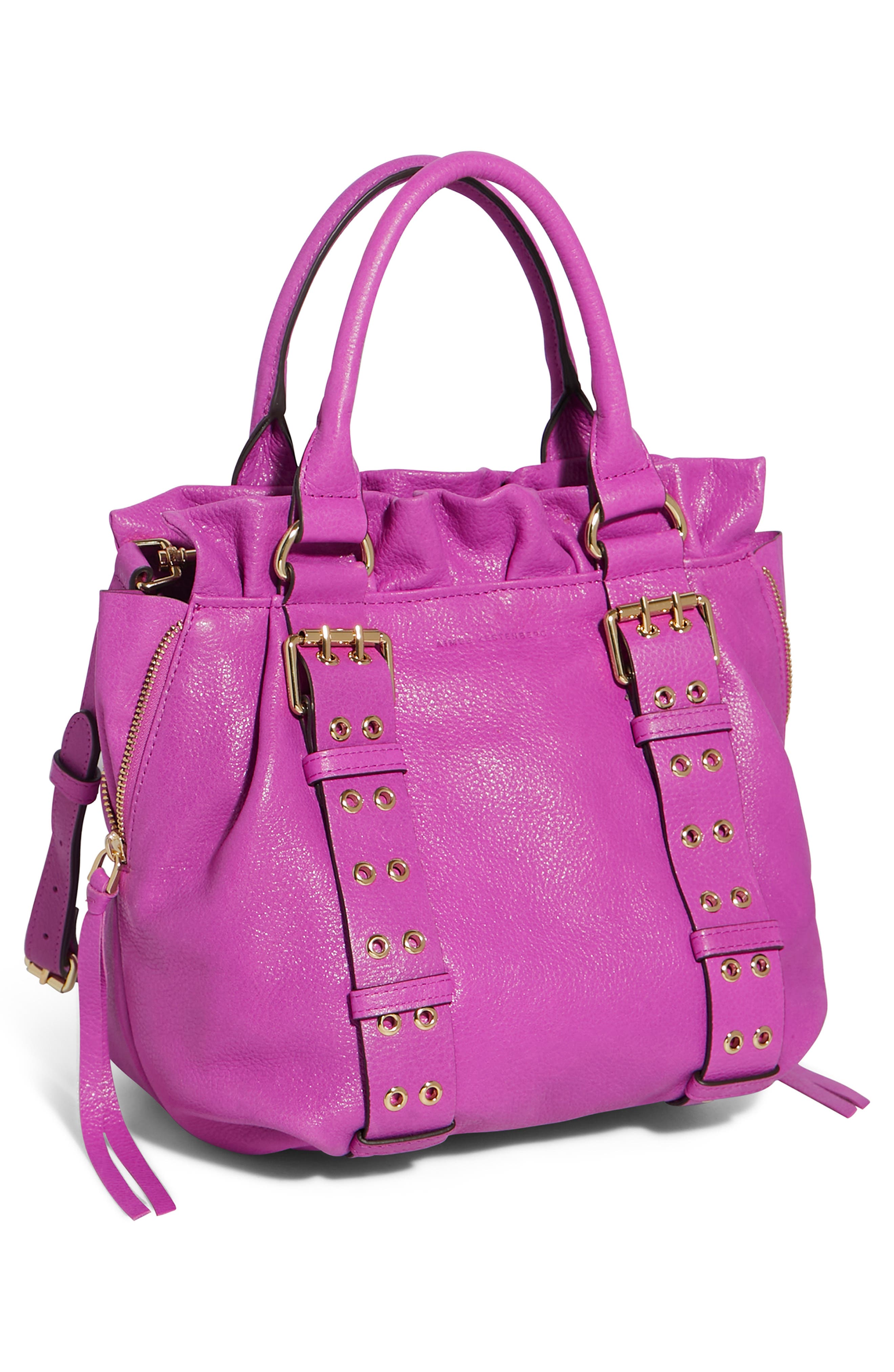 Cooper Convertible Leather Shoulder Bag, Alternate, color, FUCHSIA