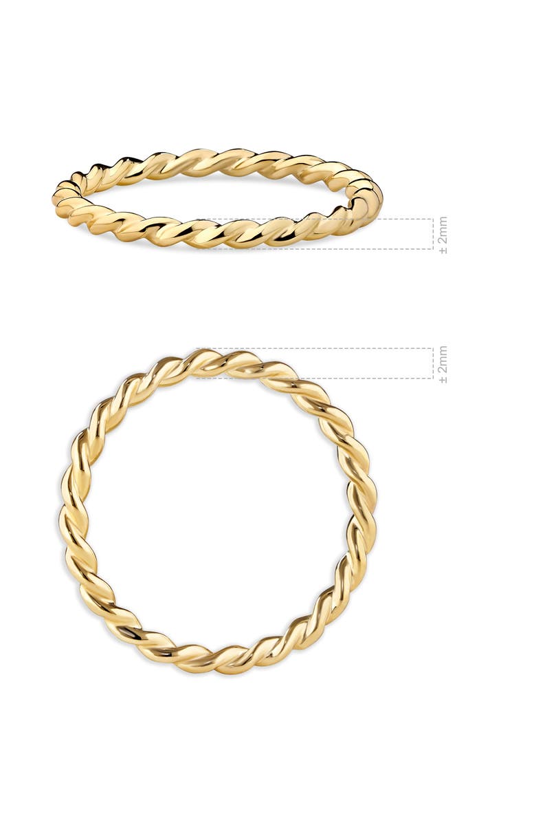DEVATA Twisted Rope Ring in 14K Gold, 2mm, Alternate, color, Yellow Gold