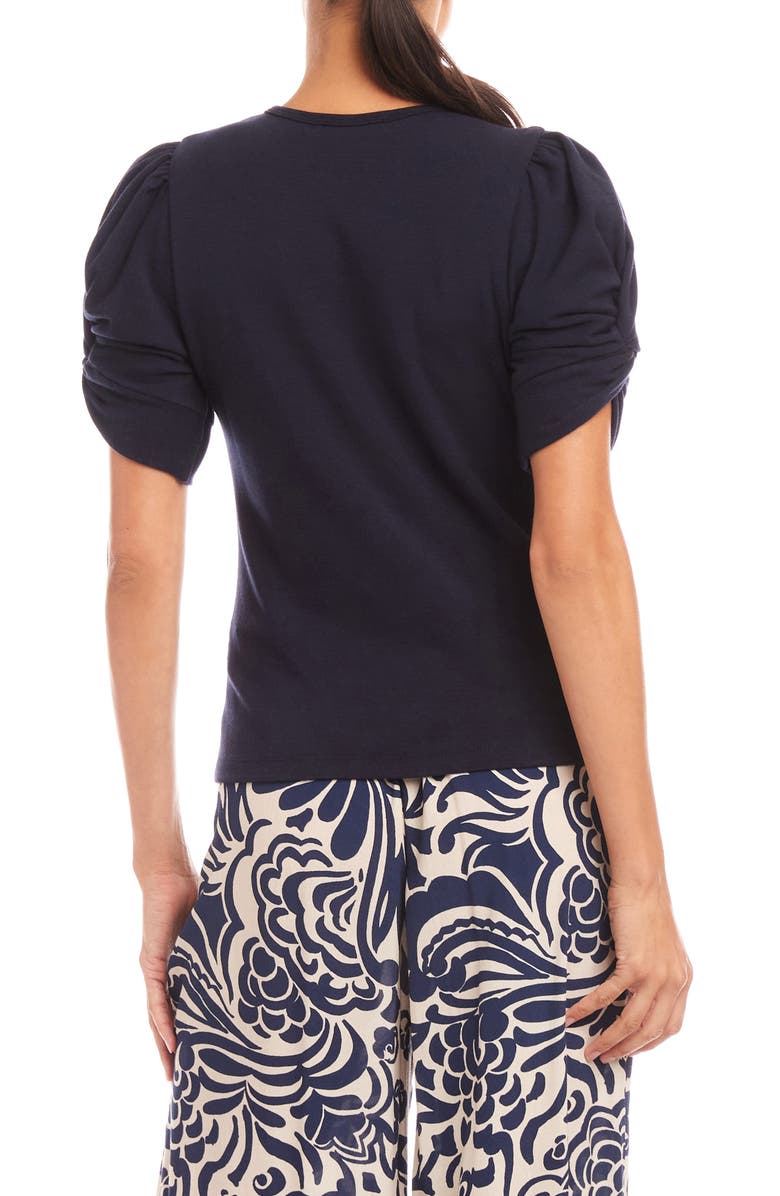 Karen Kane Twist Sleeve Top, Alternate, color, Navy