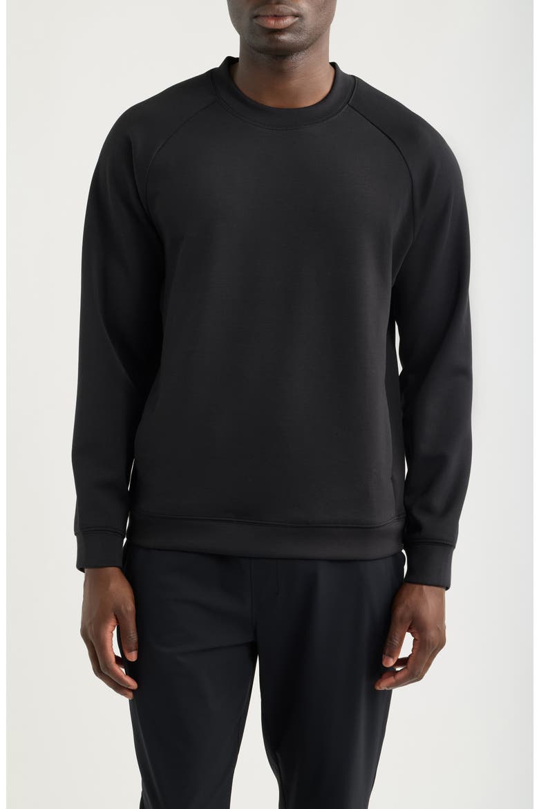 Flex Double Knit Crewneck Sweatshirt, Main, color, BLACK