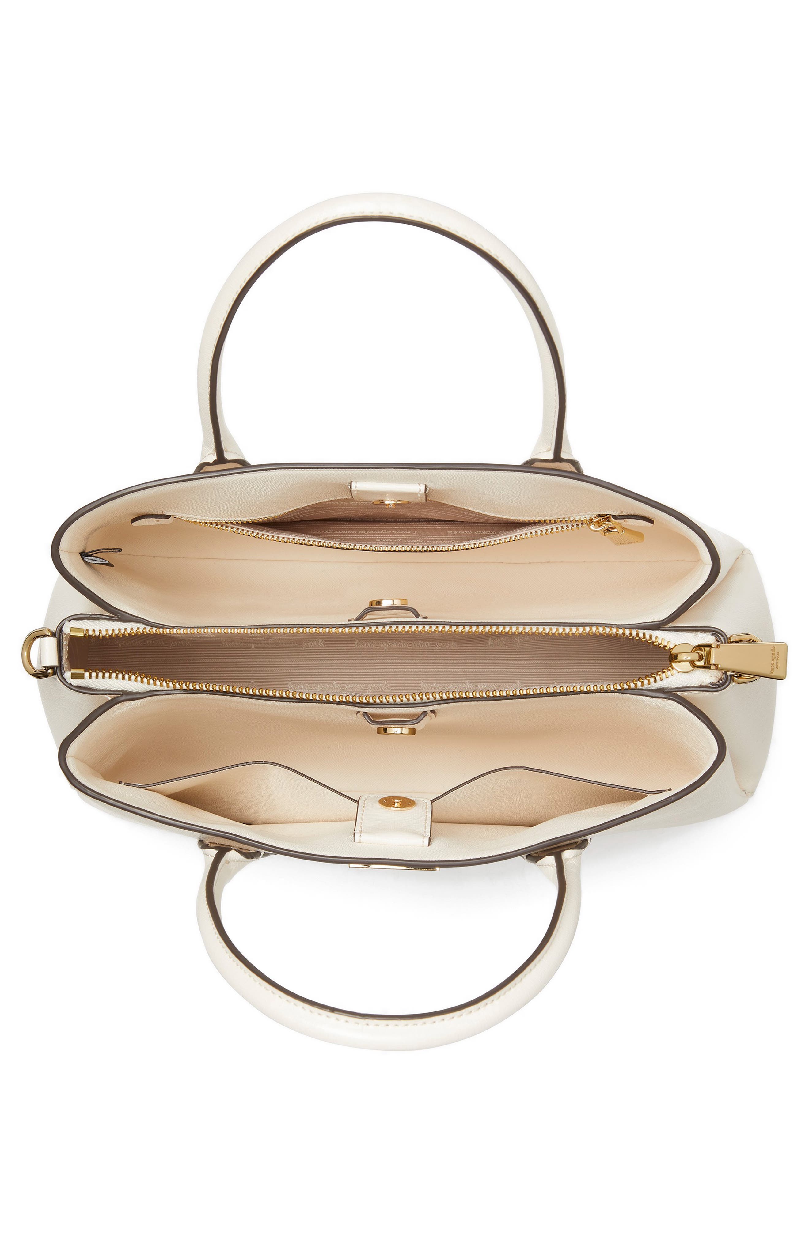 Kate Spade New York serena leather satchel, Alternate, color, Parchment.