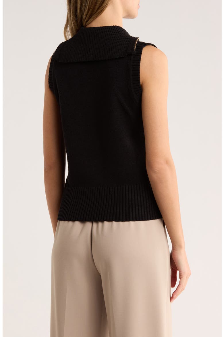 Johanna Sleeveless Zip Front Top, Alternate, color, BLACK