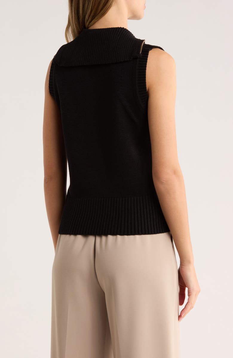 BY DESIGN Johanna Sleeveless Zip Front Top, Alternate, color, Black