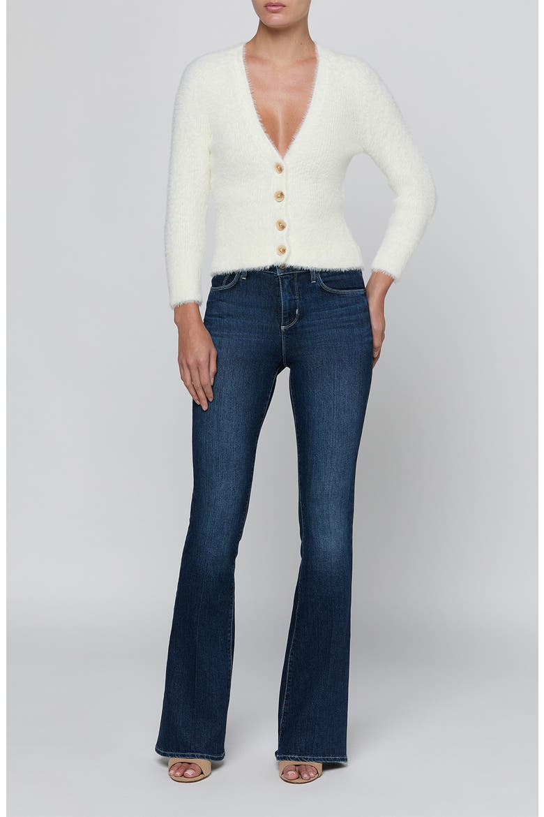 Agathe Fuzzy Cardigan, Alternate, color, IVORY