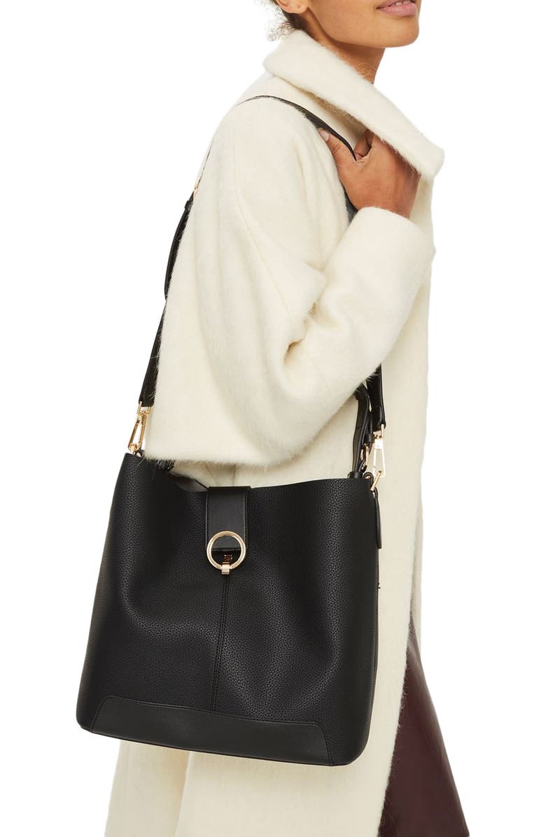 Topshop Harper Faux Leather Hobo, Alternate, color,