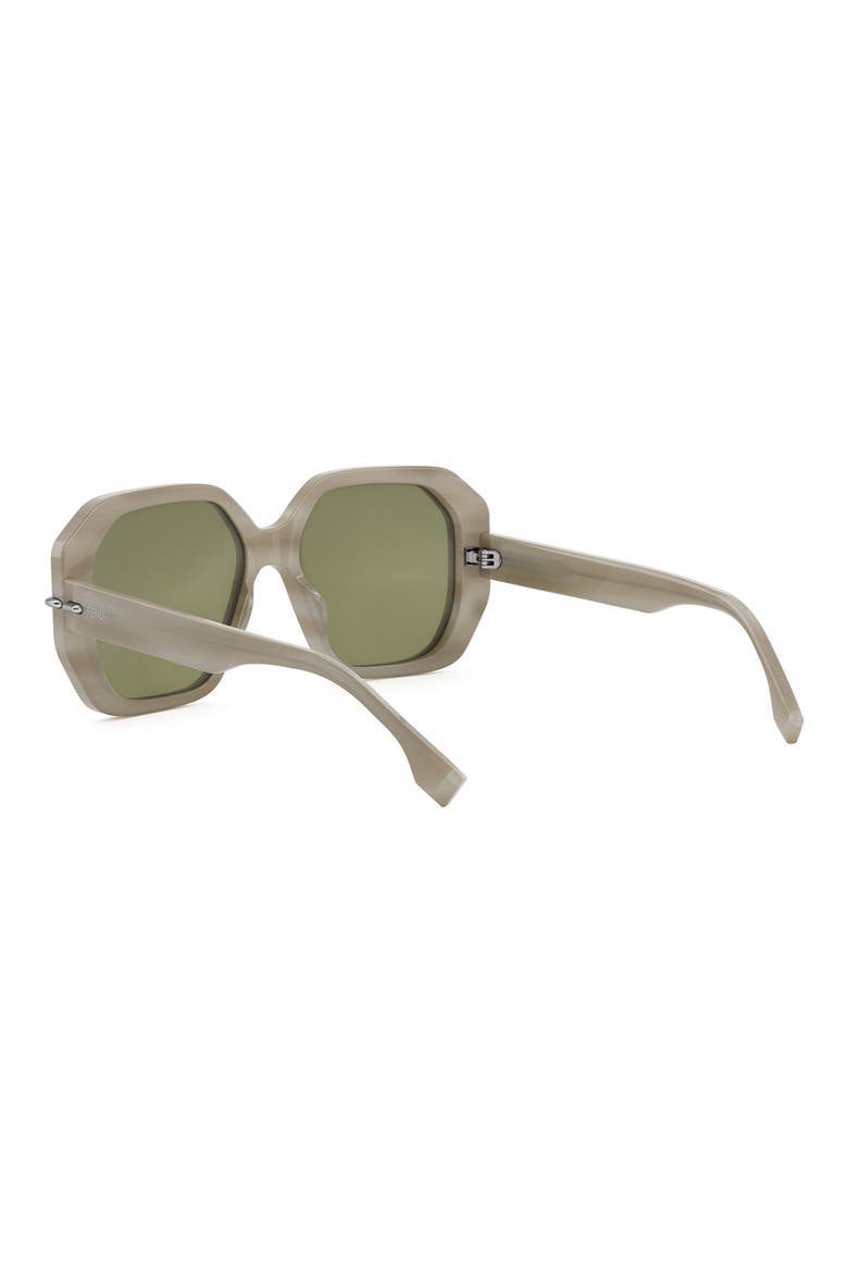 Selleria Square Sunglasses, Alternate, color, BEIGE HORN / GREEN MIRROR