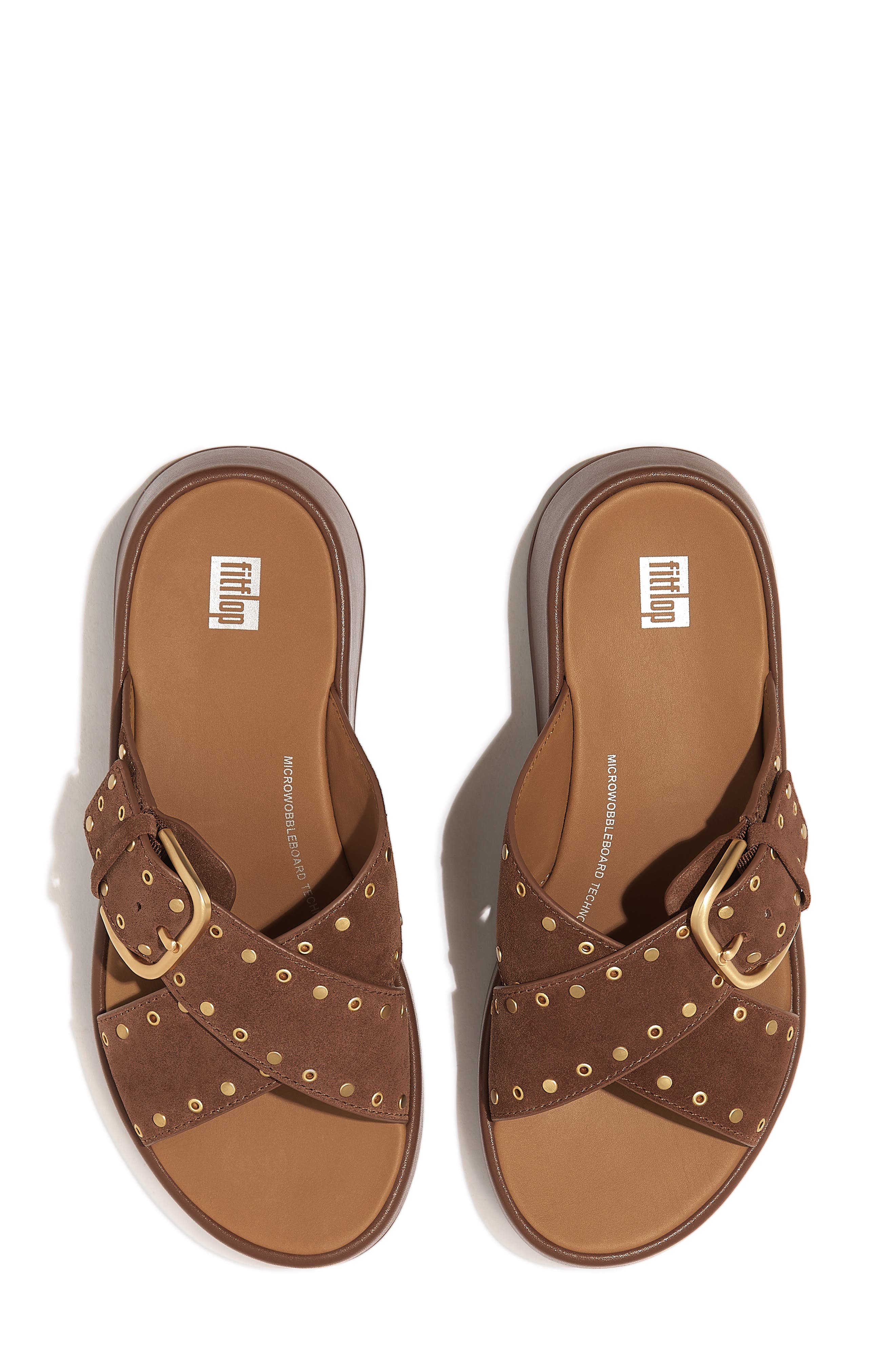 FitFlop F-Mode Platform Slide Sandal, Alternate, color, Rich Brown