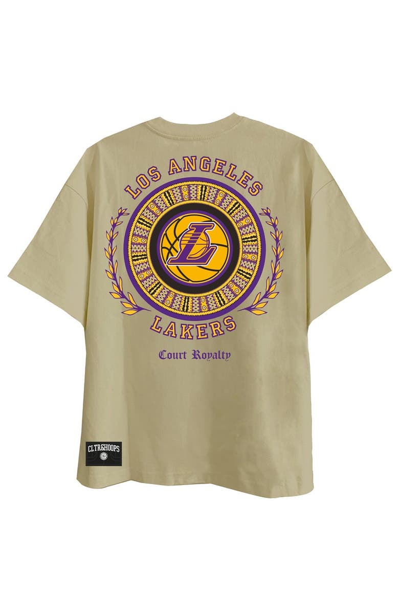 Two Hype Men's Two Hype Khaki Los Angeles Lakers Worldwide Collection Premium T-Shirt, Alternate, color, Khaki