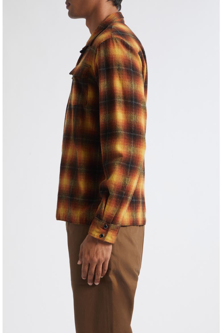 Jesse Plaid Long Sleeve Wool Blend Camp Shirt, Alternate, color, RL-820 ORANGE/ YELLOW