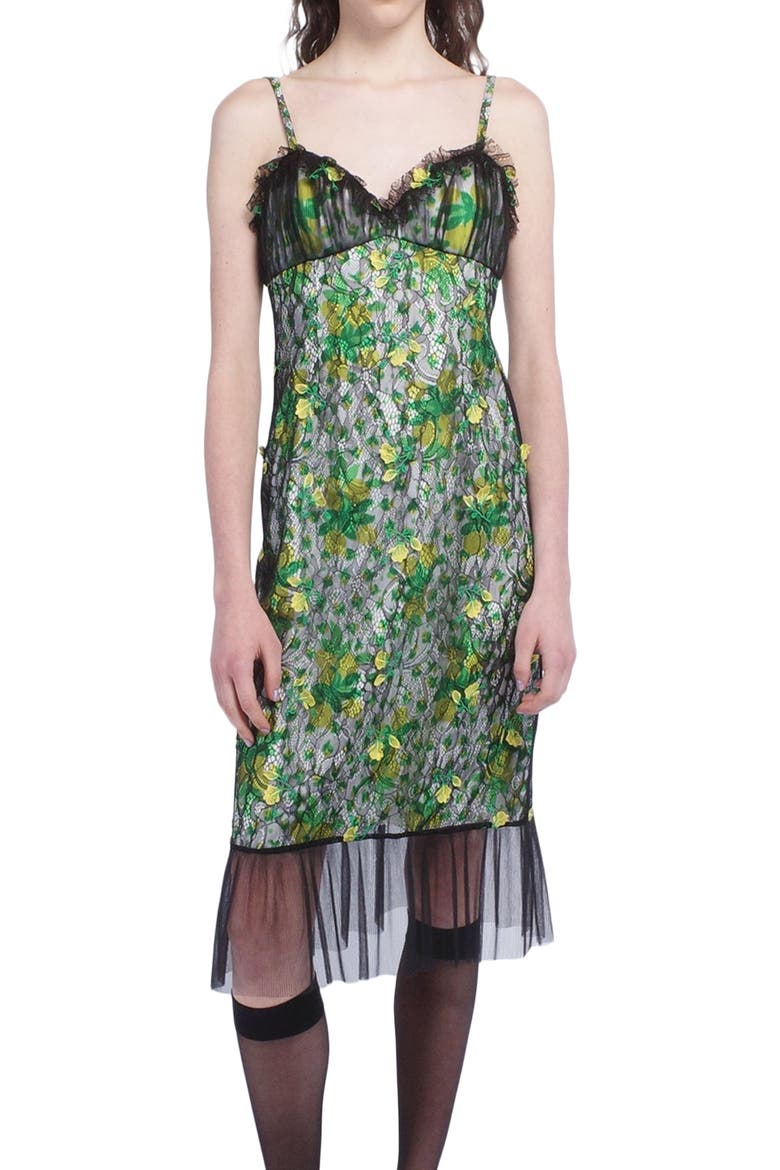 Rosebuds and  Lace Combo Dress, Main, color, Black Multi