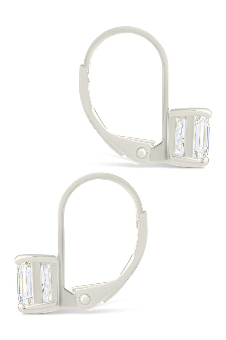 Princess Cut Cubic Zirconia Lever-Back Earrings, Alternate, color, SILVER