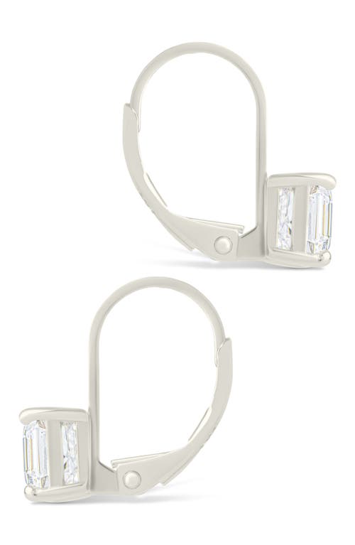 Sterling Forever Princess Cut Cubic Zirconia Lever-back Earrings In Silver
