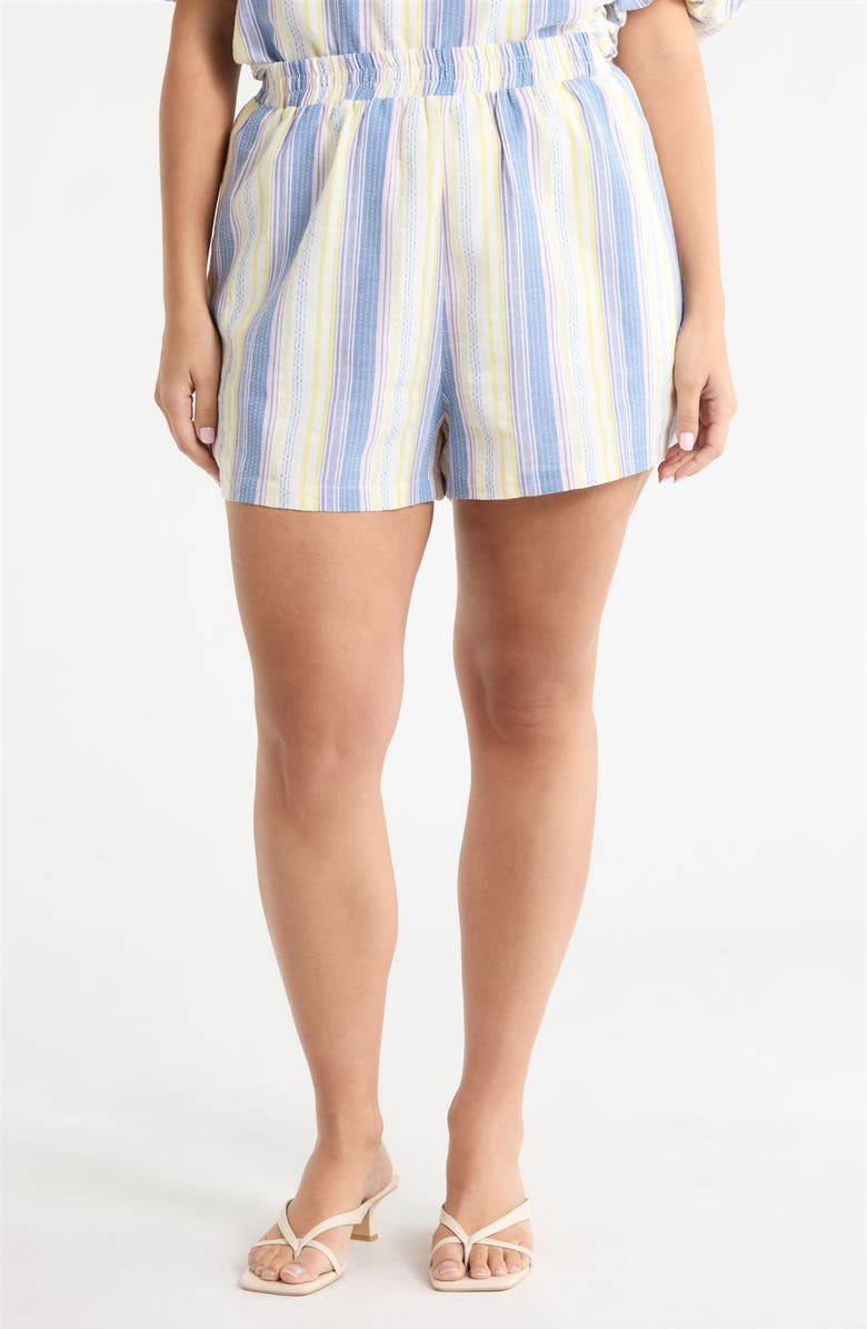 SUGARLIPS Macon High Waist Shorts, Main, color, Blue-Multi